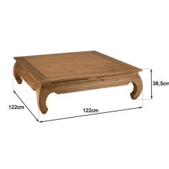 Table opium en bois de teck recyclé massif SIXTINE