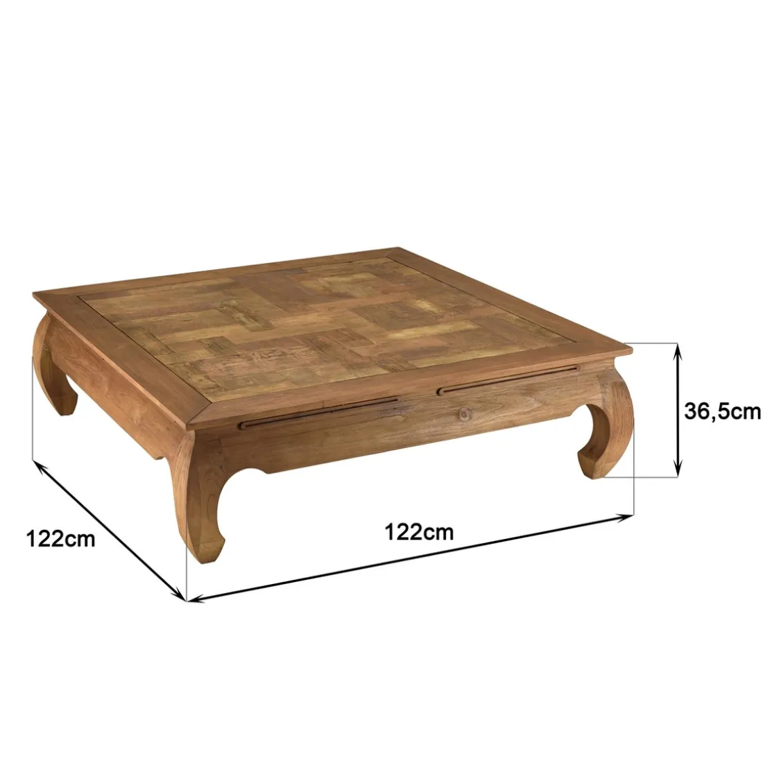 Table opium en teck recyclé plateau mosaïque SIXTINE