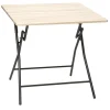 Table pliante 4 places effet bois