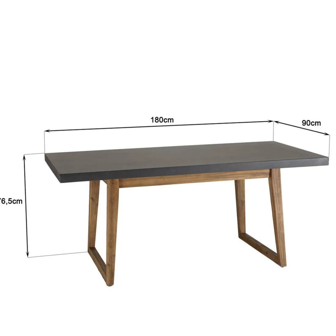Table rectangulaire effet béton foncé HECTOR