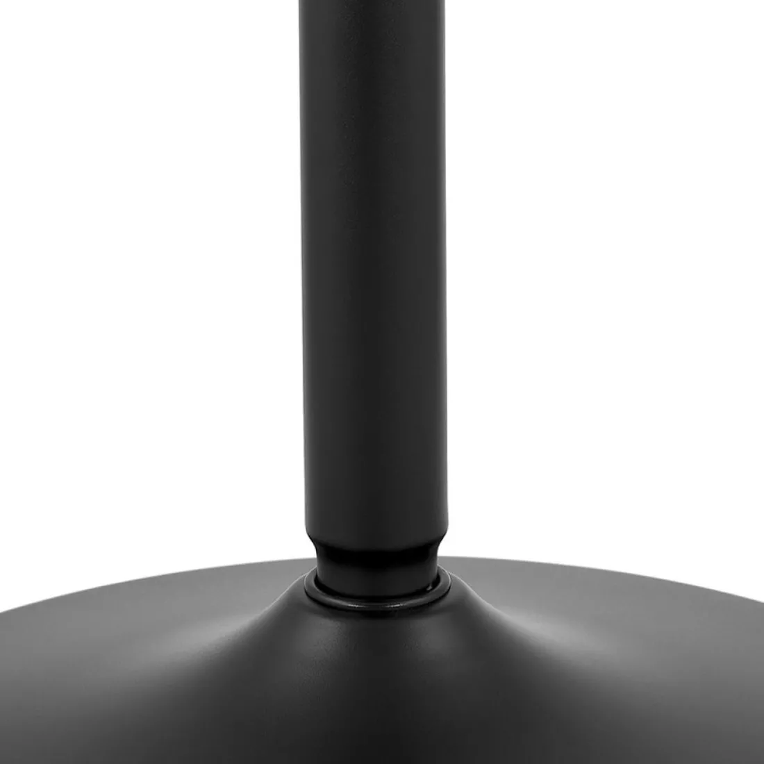 Table ronde design 'HUSH' en bois et métal noir