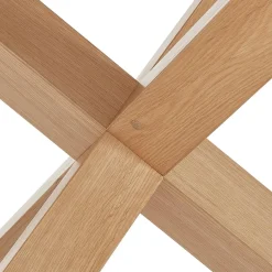 Table ronde design 'MARVEL' blanche et chêne massif
