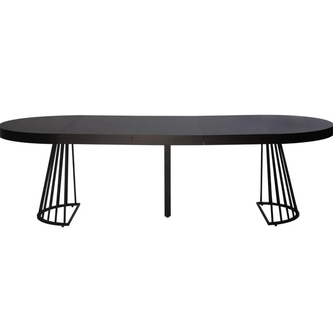 Table ronde extensible Grivery Noir pieds Noir