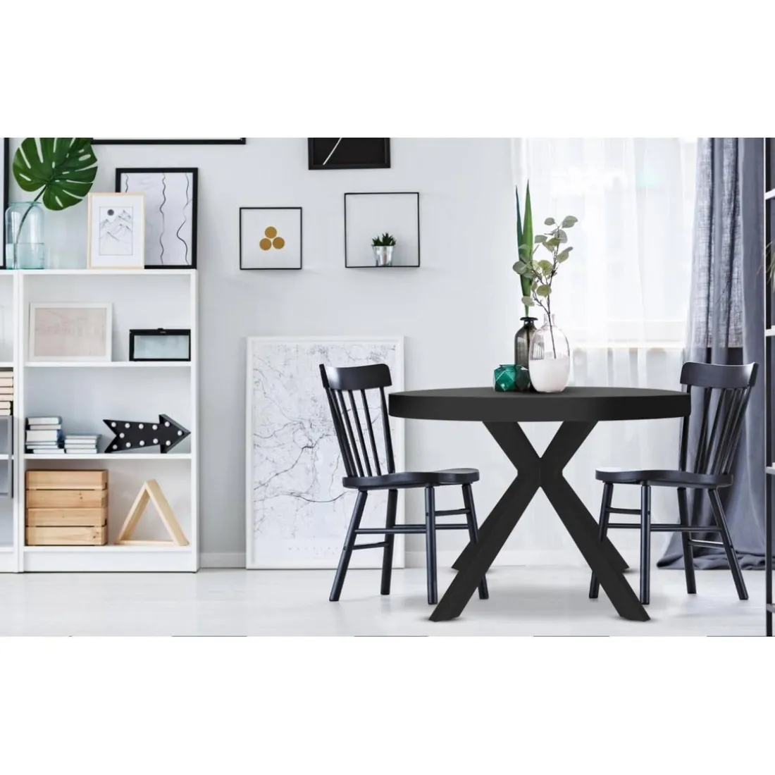 Table ronde extensible Myriade All Black