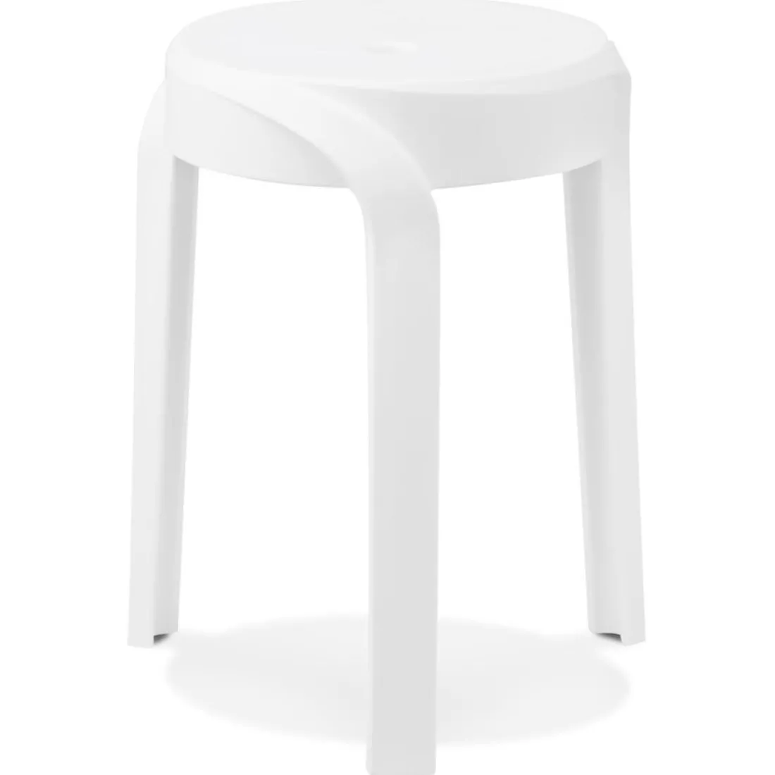 Tabouret bas empilable 'POMPA en matière plastique blanc