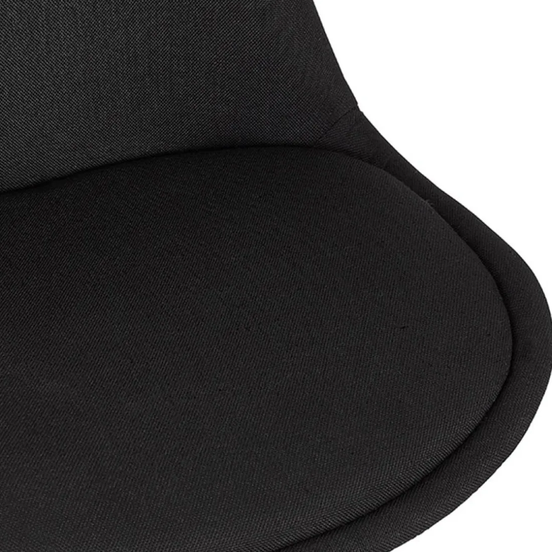 Tabouret de bar 'ALOE' en tissu noir avec pied en métal