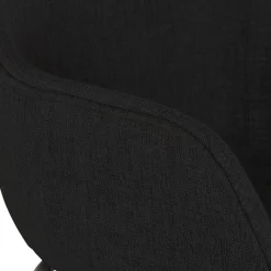 Tabouret de bar avec accoudoirs 'FORTI' en tissu noir