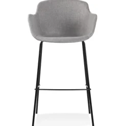 Tabouret de bar avec accoudoirs 'FORTI' en tissu gris clair