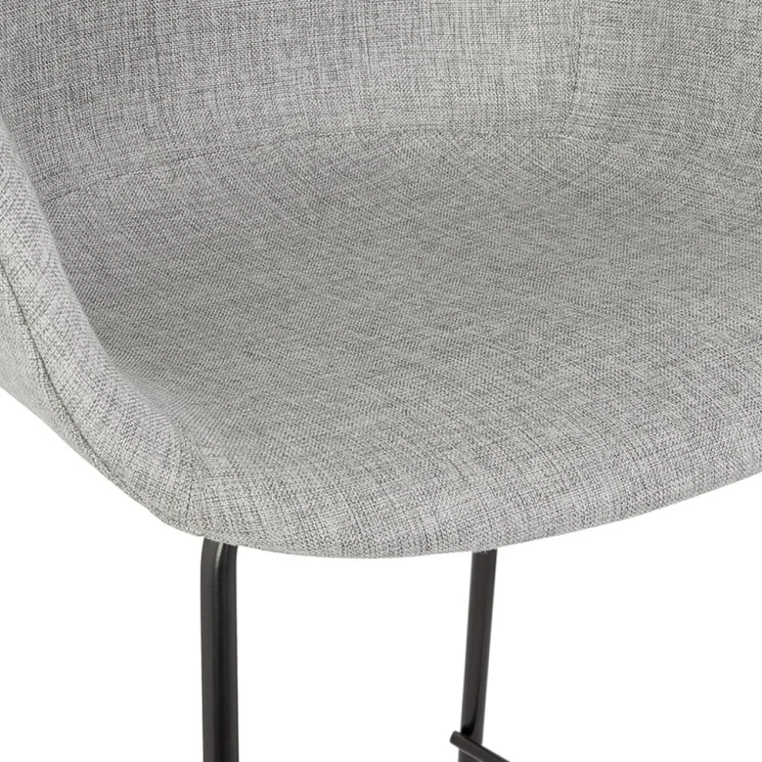 Tabouret de bar avec accoudoirs 'FORTI' en tissu gris clair