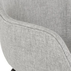 Tabouret de bar avec accoudoirs 'FORTI' en tissu gris clair