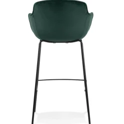 Tabouret de bar avec accoudoirs 'LARISSA' en velours vert