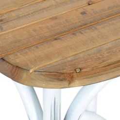Tabouret de bar 'COTTAGE' en bois finition Noyer effet vieilli