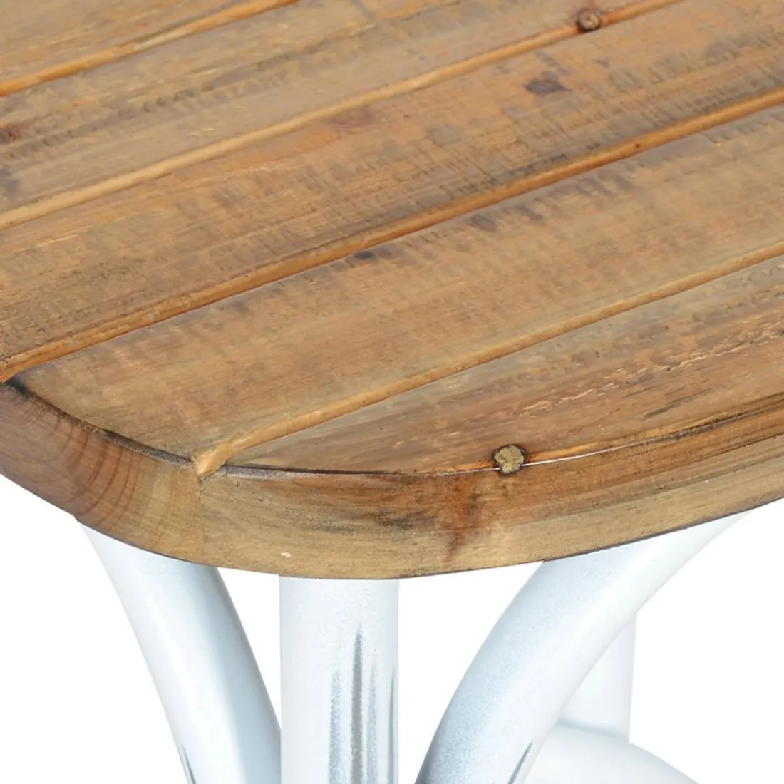 Tabouret de bar 'COTTAGE' en bois finition Noyer effet vieilli