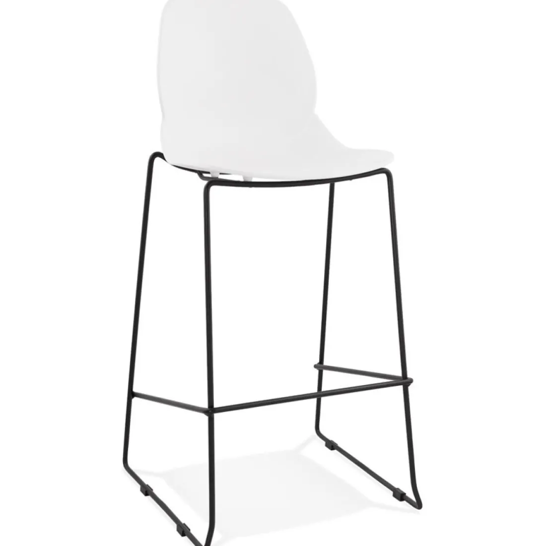 Tabouret de bar design 'BERLIN' blanc empilable style industriel