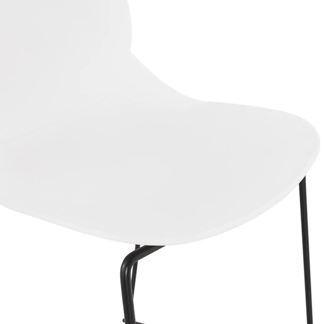Tabouret de bar design 'BERLIN' blanc empilable style industriel