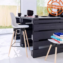 Tabouret de bar design 'COSMIK' blanc style scandinave