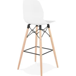 Tabouret de bar design 'COSMIK' blanc style scandinave