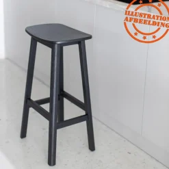 Tabouret de bar design 'DUMAS' en bois noir