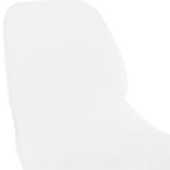 Tabouret de bar design empilable 'BERLIN' blanc avec pied en métal blanc