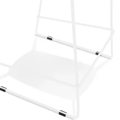 Tabouret de bar design empilable 'BERLIN' blanc avec pied en métal blanc