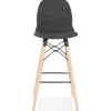 Tabouret de bar design 'GALACTIK' en tissu gris foncé style scandinave