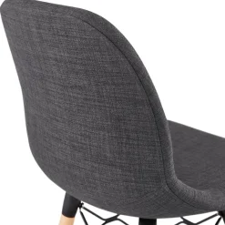 Tabouret de bar design 'GALACTIK' en tissu gris foncé style scandinave