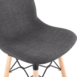 Tabouret de bar design 'GALACTIK' en tissu gris foncé style scandinave
