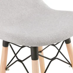 Tabouret de bar design 'GALACTIK' en tissu gris clair style scandinave