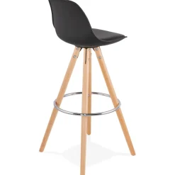 Tabouret de bar design 'TATAMI' noir