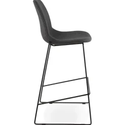 Tabouret de bar 'EKTOR' gris foncé en tissu empilable