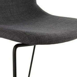 Tabouret de bar 'EKTOR' gris foncé en tissu empilable