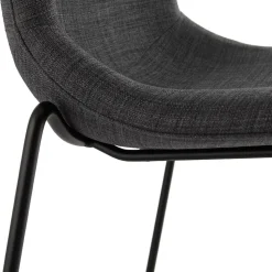 Tabouret de bar 'EKTOR' gris foncé en tissu empilable