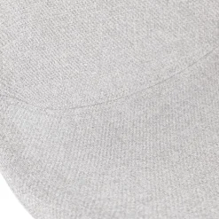 Tabouret de bar empilable 'FAKIR' en tissu gris clair et pied en métal blanc