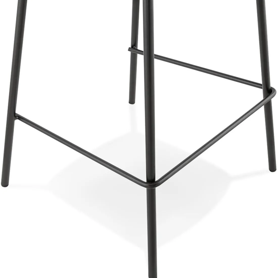 Tabouret de bar 'FENTON' en velours gris et pied en métal noir