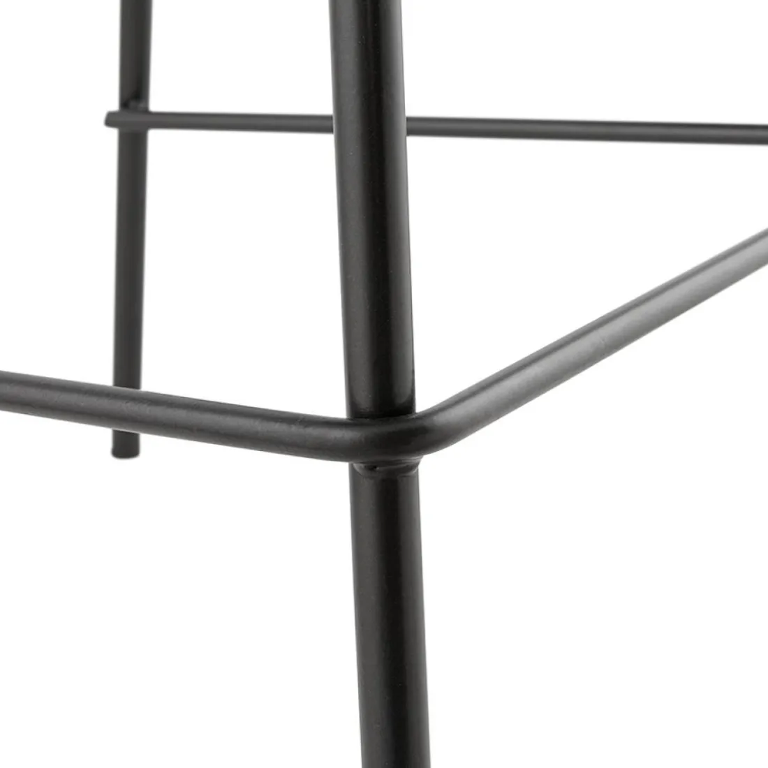 Tabouret de bar 'FENTON' en velours noir et pied en métal noir