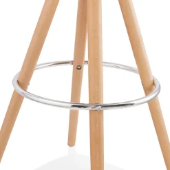 Tabouret de bar 'FLORENCE' en tissu bouloché blanc style scandinave