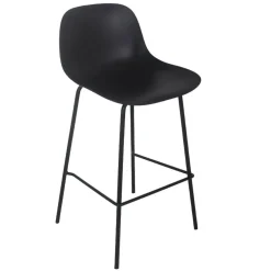 Tabouret de bar 'GRANO' noir intérieur et extérieur