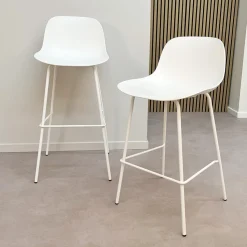 Tabouret de bar 'GRANO' noir intérieur et extérieur