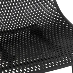 Tabouret de bar perforé 'LOKI' noir intérieur et extérieur