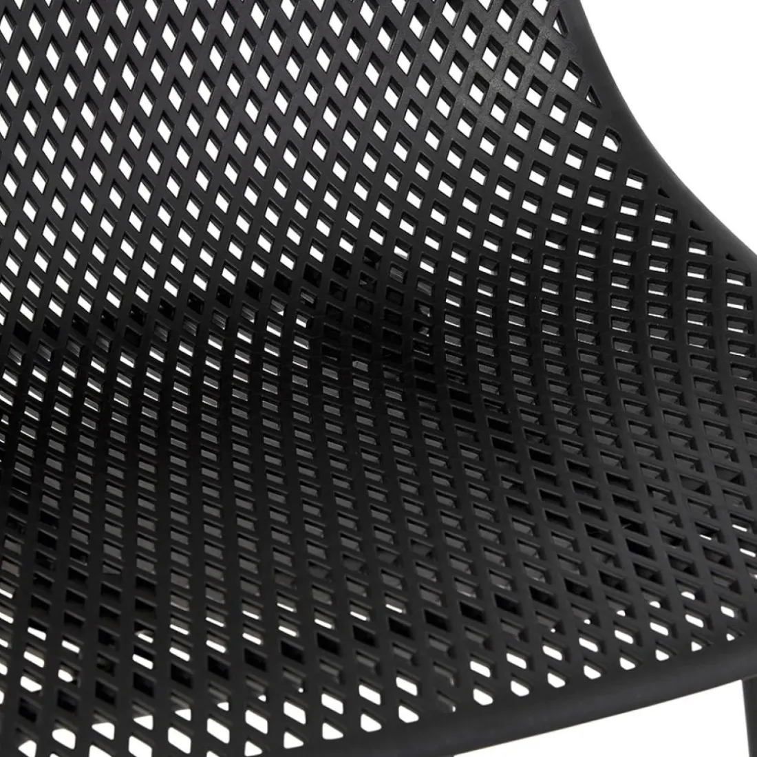 Tabouret de bar perforé 'LOKI' noir intérieur et extérieur