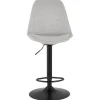 Tabouret réglable 'CAMPUS' en tissu gris et pied noir