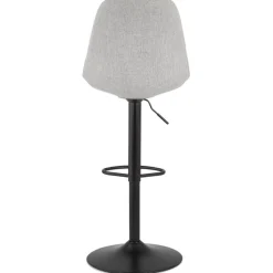 Tabouret réglable 'CAMPUS' en tissu gris et pied noir