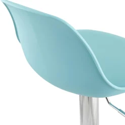 Tabouret réglable 'PRINCES' bleu avec haut dossier confortable