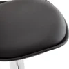 Tabouret réglable 'PRINCES' noir avec haut dossier confortable