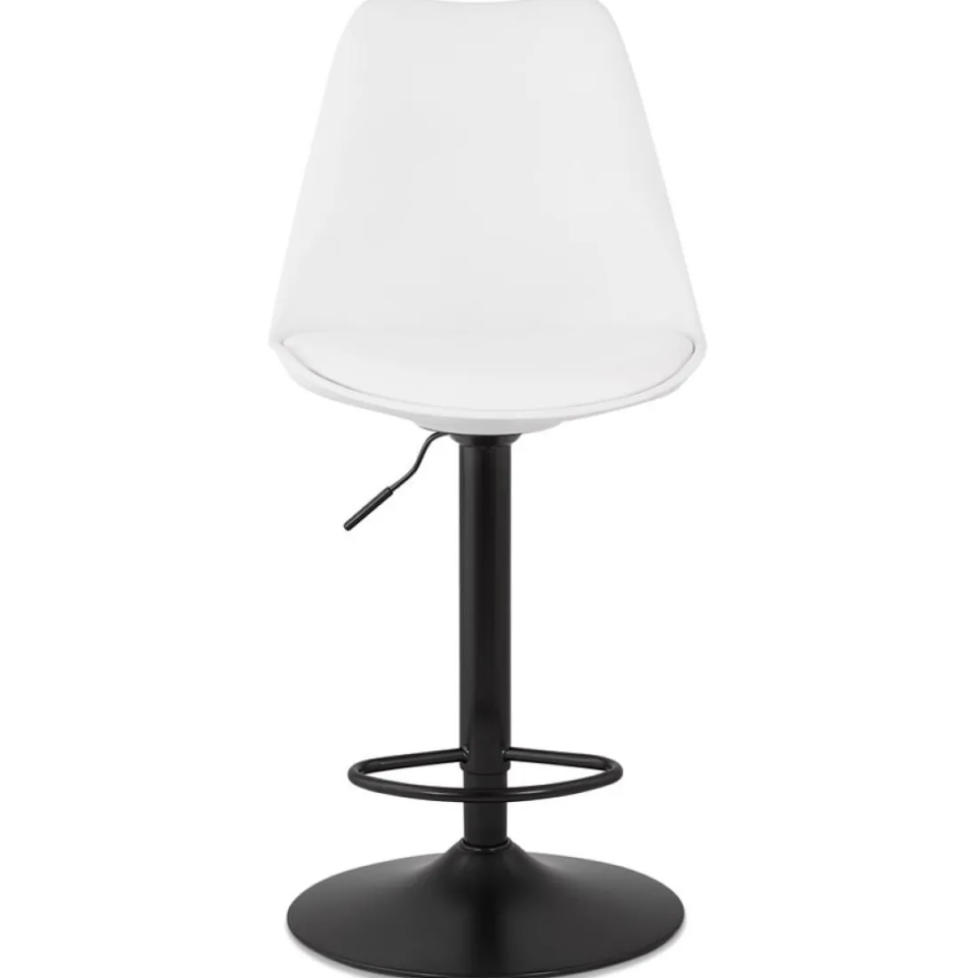 Tabouret réglable 'TUTO' blanc et pied noir