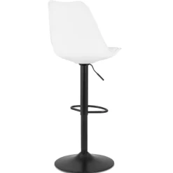 Tabouret réglable 'TUTO' blanc et pied noir