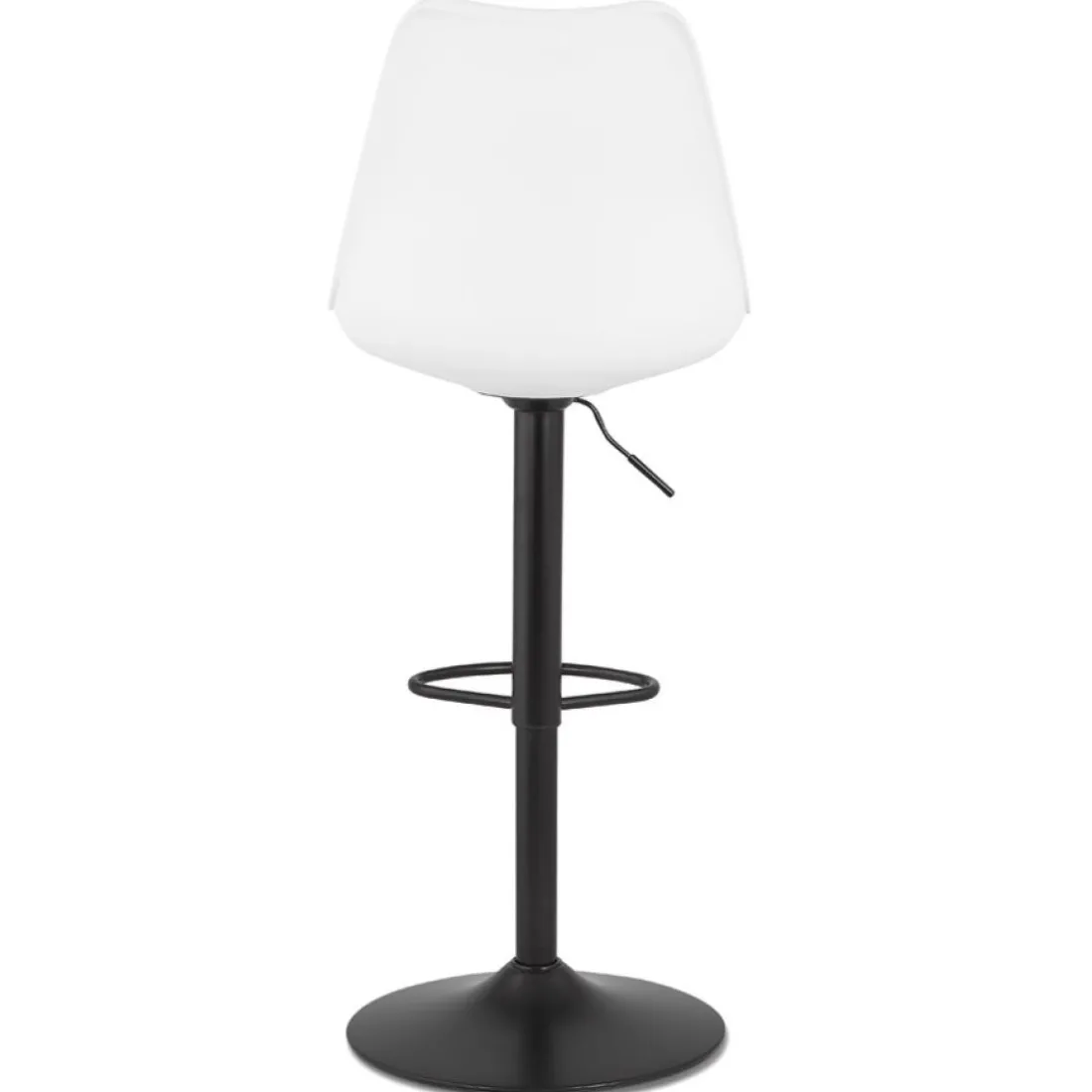 Tabouret réglable 'TUTO' blanc et pied noir
