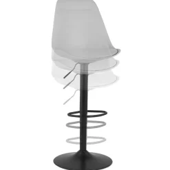 Tabouret réglable 'TUTO' gris et pied noir