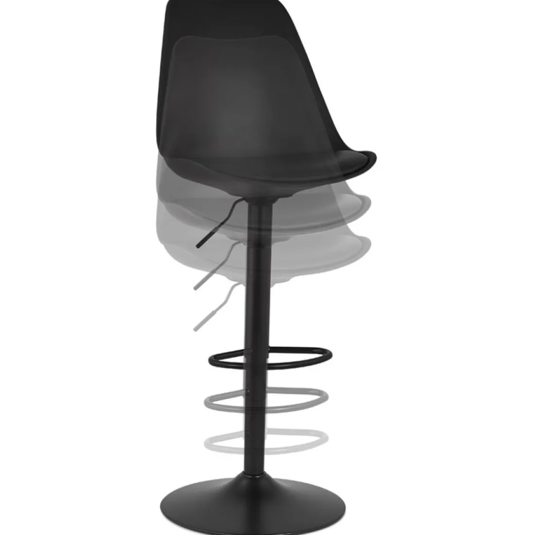 Tabouret réglable 'TUTO' noir