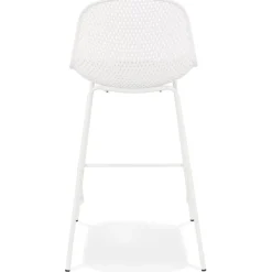 Tabouret snack mi-hauteur perforé 'LOKI MINI' blanc